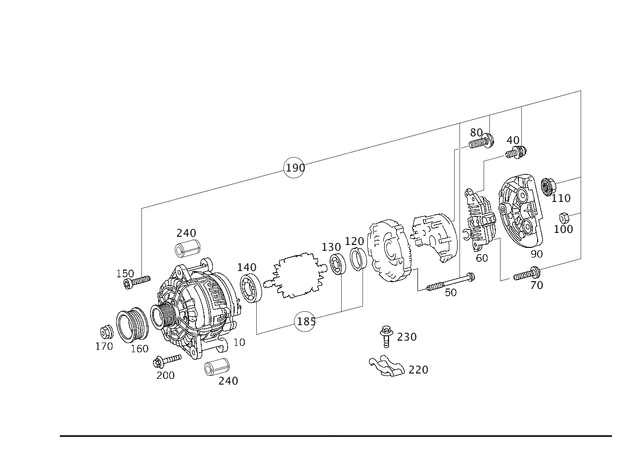 1121540102 - Electrical Equipment and Instruments: Alternator for Mercedes-Benz: C32 AMG Image image