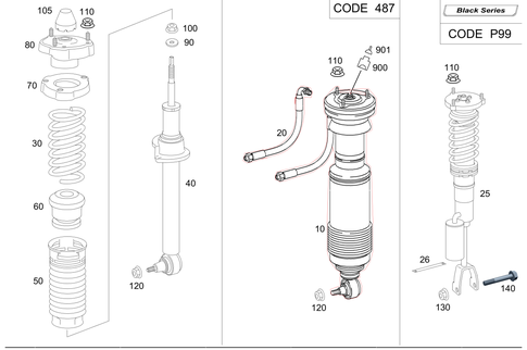 Spring Strut and Spring Strut Mounting Front for 2007 Mercedes-Benz SL55 AMG #0