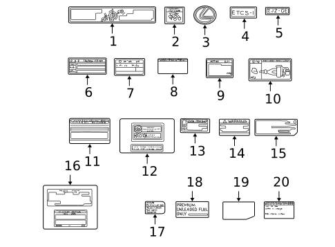 Labels for 2001 Lexus IS300 #0