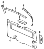 HR24SJK - Body: Trim Molding for Chrysler: Grand Voyager, Town &amp; Country, Voyager | Dodge: Caravan, Grand Caravan Image