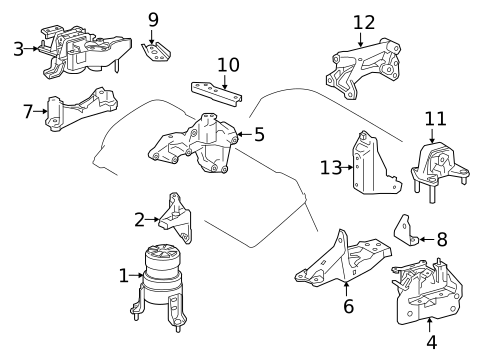 Engine & Trans Mounting for 2018 Lexus RX350L #0