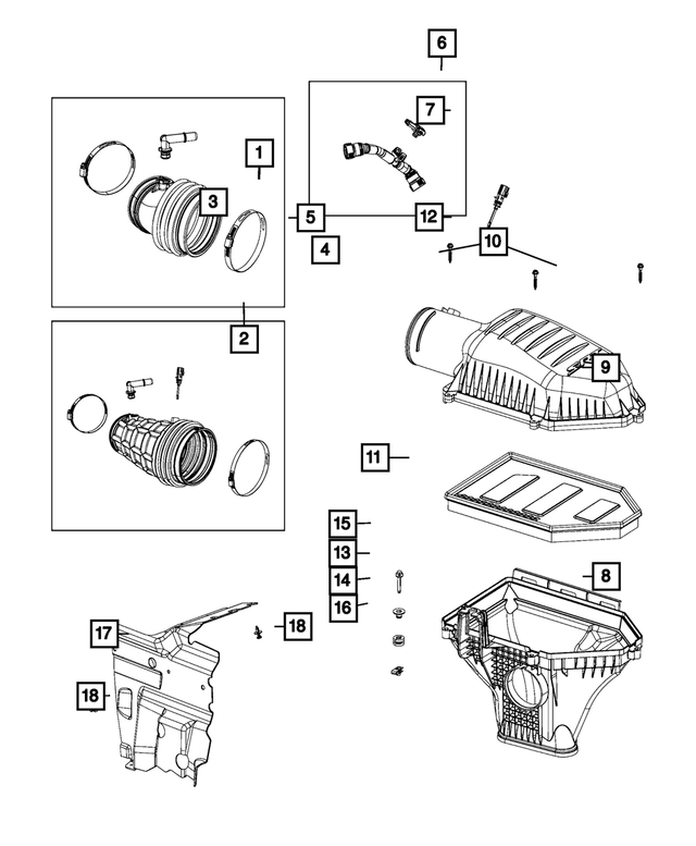 68175288AC - : Air Cleaner Duct for Mopar Image