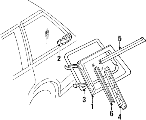 Glass & Hardware for 1989 Nissan Stanza #0