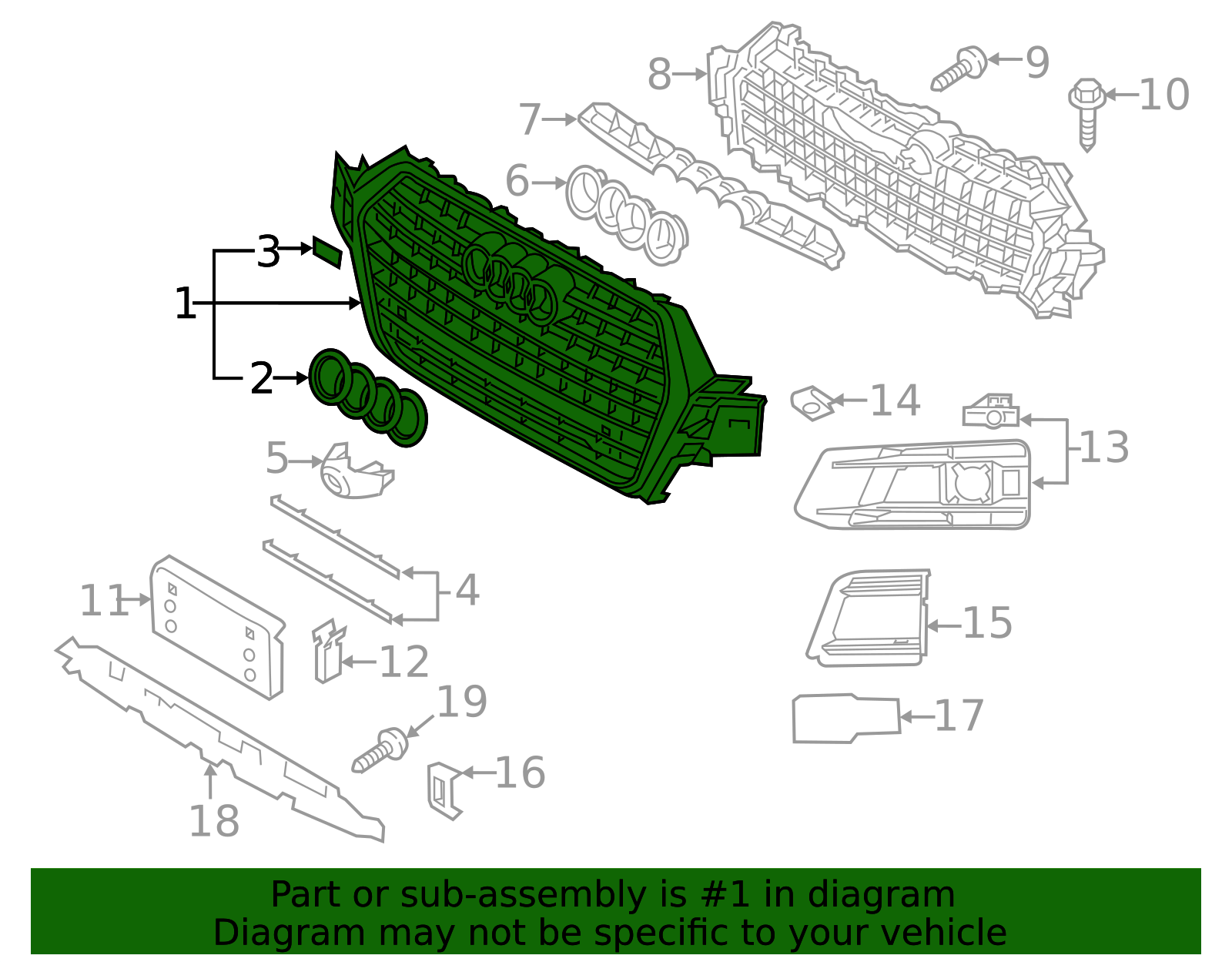 4M0-853-651-J-MX3 - Grille 2017-2019 Audi Q7 | Audi Parts Store