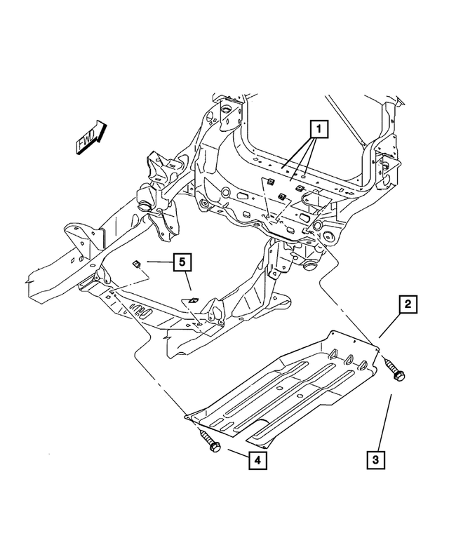 5104700AA - Front Suspension &amp; Drive: Front Skid Plate for Mopar Image