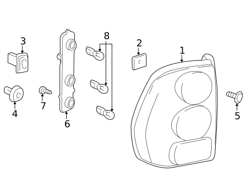 Combination Lamps for 2007 Buick Rainier #0