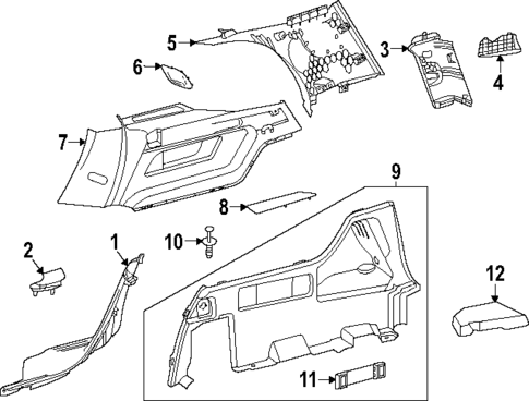 Interior Trim - Quarter Panels for 2024 Mercedes-Benz EQB 350 #0