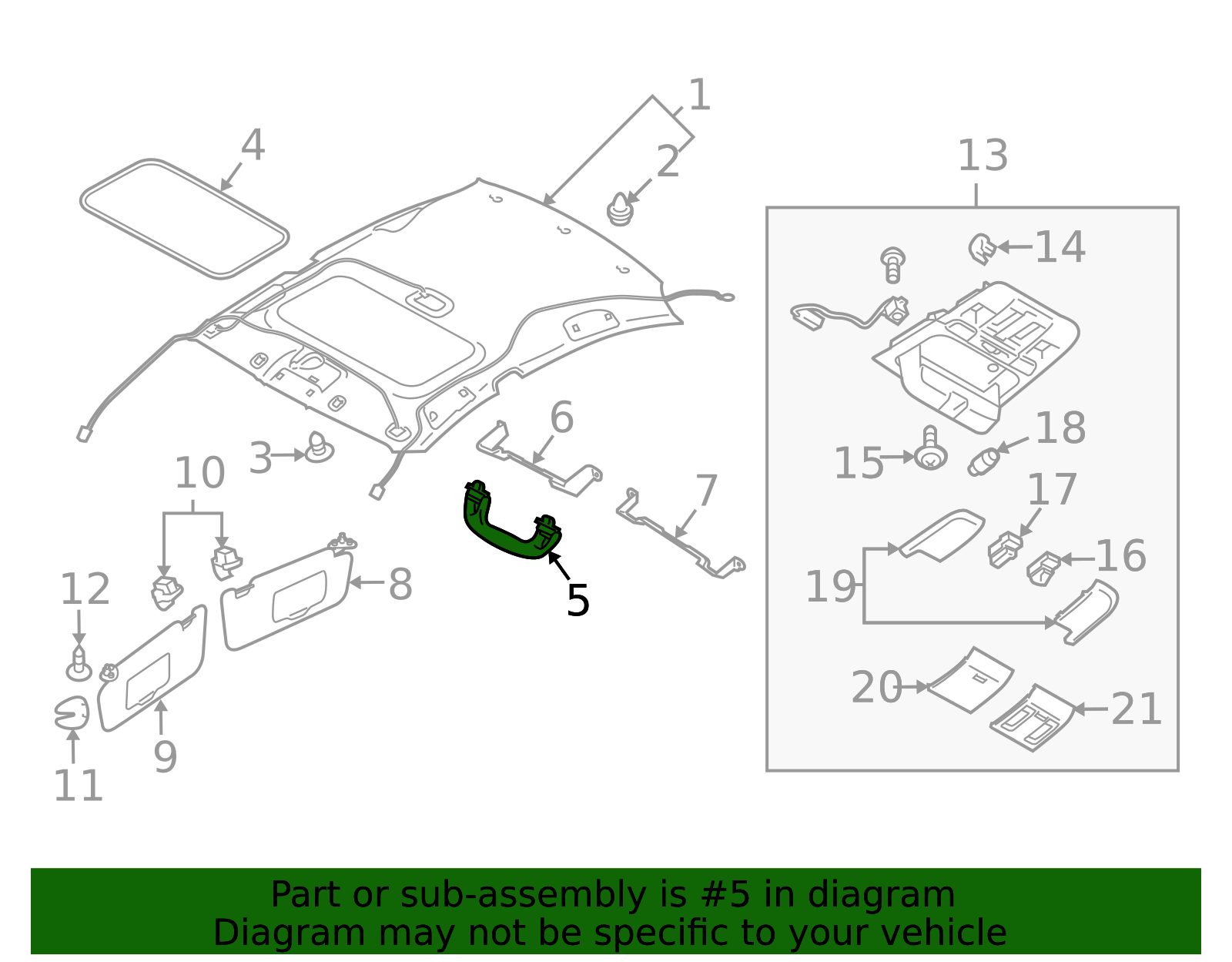 2010-2024 Subaru Grip Handle 92041AJ000ME | Subaru Online Parts
