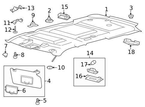 Interior Trim - Roof for 2017 Ford Police Interceptor Utility #1