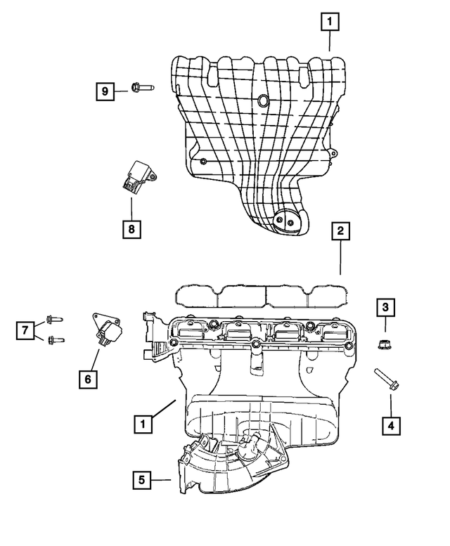4884871AB - 2.4L Gas; Engine: Throttle Body Support Bracket for Mopar Image