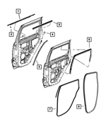 68257254AE - Doors, Door Mirrors and Related Parts: Rear Door Belt Outer Weatherstrip, Right for Mopar Image