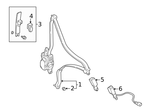 Seat Belt for 1998 Honda Civic #2
