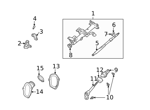 Steering Column Assembly for 2001 Toyota Highlander #0
