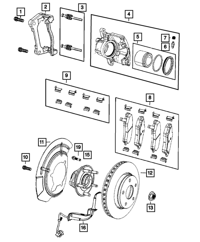 68248275AA - Brakes: Disc Brake Caliper Adapter, Right for Jeep: Cherokee Image