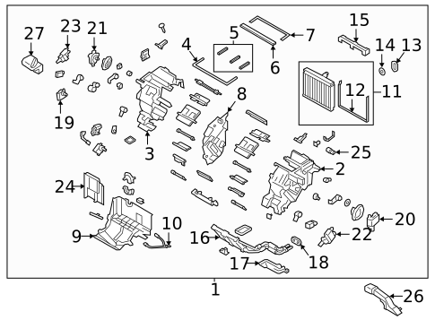 Evaporator & Heater Components for 2019 Kia K900 #0