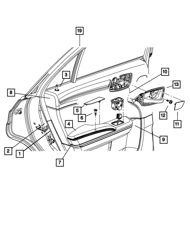 1XX01DX9AA - : Rear Door Trim Armrest, Left for Mopar Image