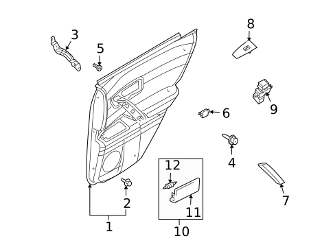 Interior Trim - Rear Door for 2004 INFINITI FX45 #0