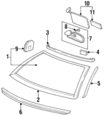 22597428 - Body: Windshield for Buick: Skylark | Oldsmobile: Achieva | Pontiac: Grand Am Image