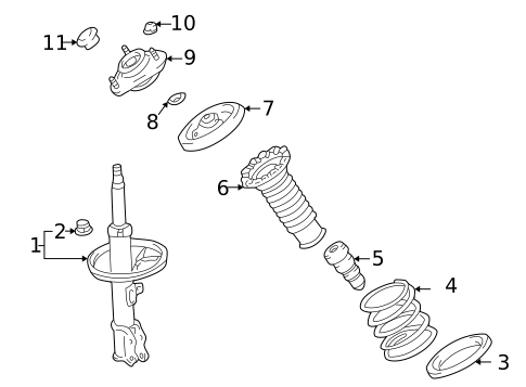 Struts & Components for 2004 Pontiac Vibe #2