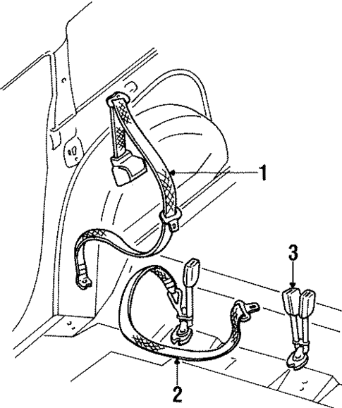 Rear Seat Belts for 1997 Ford Contour #0