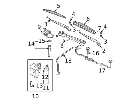 Wiper & Washer Components for 2004 Nissan Altima #0