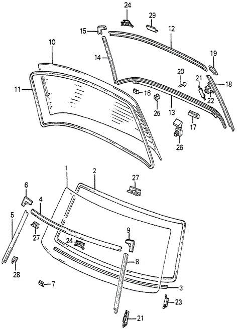 Windshield - Rear Window for 1984 Honda Accord #0