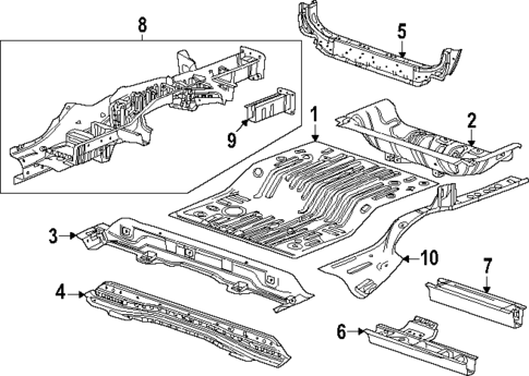 Rear Floor & Rails for 2024 Honda Prologue #0