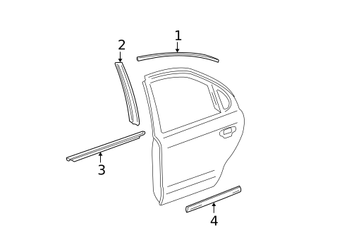 Exterior Trim - Rear Door for 2006 Lincoln LS #0