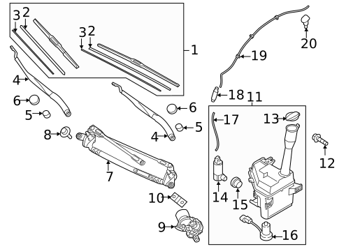 Wiper & Washer Components for 2018 Kia Optima #0