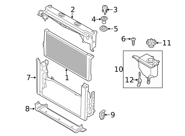 7146981767 - Belts &amp; Cooling: Radiator Support Panel Clip for BMW Image