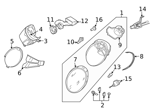 Headlamp Components for 2004 Volkswagen Beetle #0