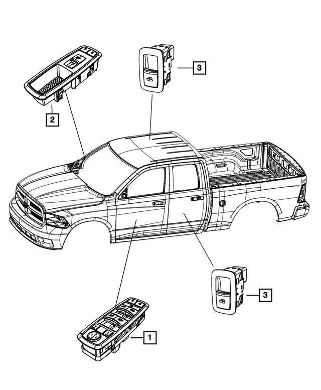 68212782AA - Electrical: Front Door Switch And Bezel, Passenger Side for Mopar Image image
