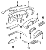 64221383086 - : Vent Grille for BMW: 840Ci, 850Ci, 850CSi, 850i Image