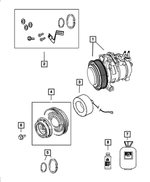 5264454 - Air Conditioners and Heaters: A/c Clutch Snap Ring Kit for Chrysler: 200, 300, 300M, Aspen, Concorde, Pacifica, Sebring, Town &amp; Country, Voyager | Dodge: Avenger, Caravan, Challenger, Charger, Dakota, Durango, Grand Caravan, Intrepid, Journey, Magnum, Ram 1500, Ram 2500, Ram 3500, Viper | Jeep: Commander, Grand Cherokee, Liberty, Wrangler | Ram: 1500, 2500, 3500, C/V, Dakota | SRT: Viper Image