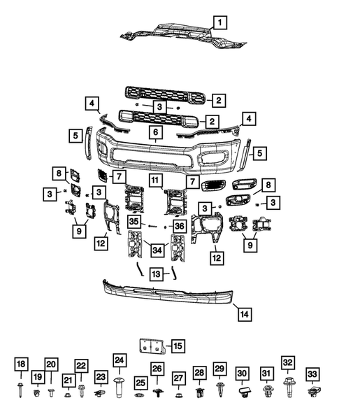 Front Bumper and Fascia for 2021 Ram 3500 #1