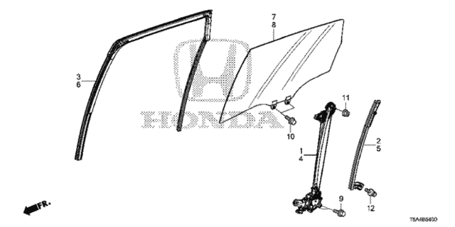 Rear Door Glass - Regulator for 2016 Honda Fit #0