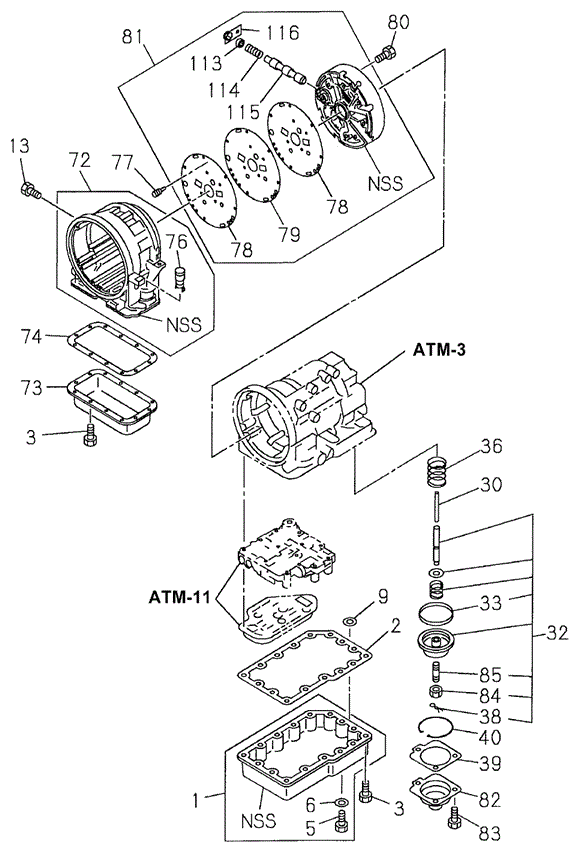 AT Transmission Oil Pan - Oil Control for 2000 Honda Passport #0