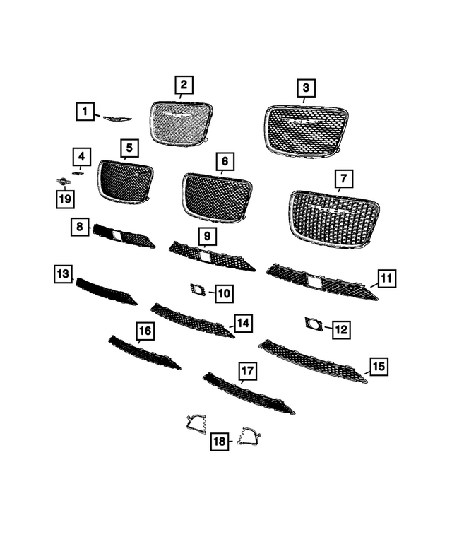68633642AA - Exterior Ornamentation: Grille Nameplate for Mopar Image