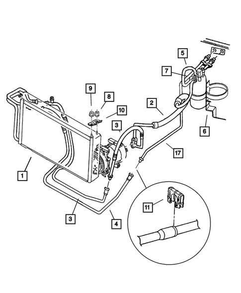 Air Conditioner and Heater Plumbing for 2001 Jeep Cherokee #1