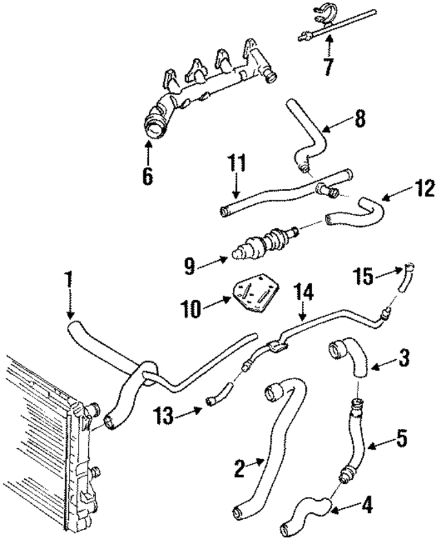 4A0121101B - Cooling System: Upper Hose for Audi Image