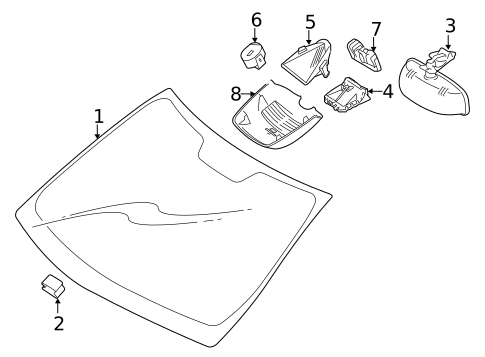 Glass - Windshield for 2021 Mercedes-Benz AMG&reg; GT C #1