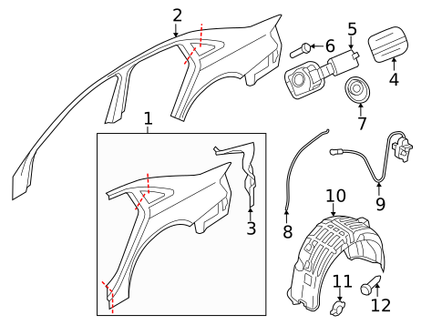 Quarter Panel & Components for 2012 Audi S4 #0