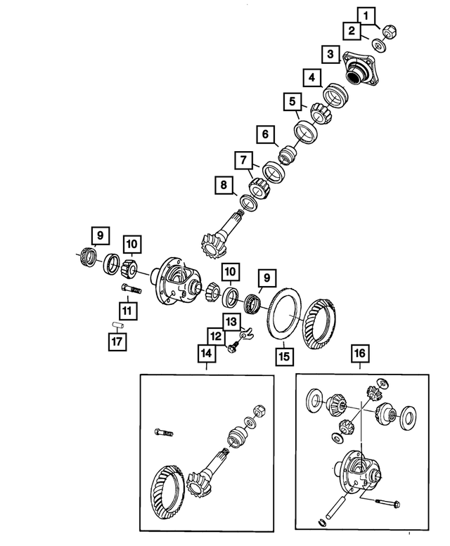5086912AB - Rear Axle; American Axle 292 MM Single Rear Wheel; Differential and Drive Line: Pinion Shaft Shim Kit for Mopar Image