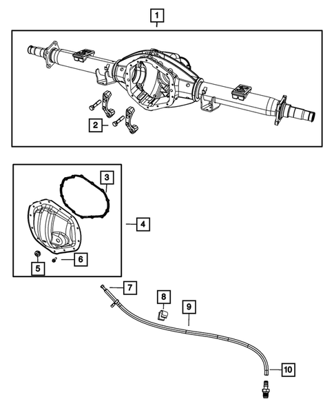 Rear Axle; Housing, Differential and Vent for 2011 Ram 2500 #1