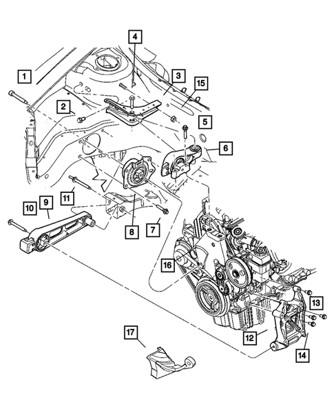 Engine Mounting for 2005 Dodge Neon #0