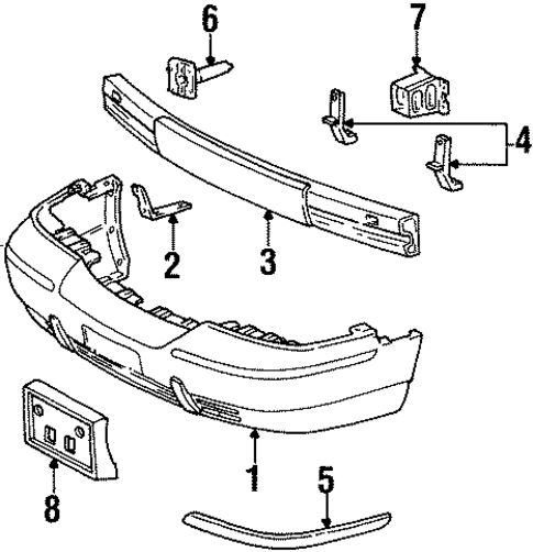 Bumper & Components - Front for 1998 Ford Crown Victoria #0