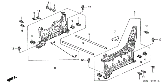 Left Front Seat Components (Manual) ('98) for 1998 Honda Odyssey #0