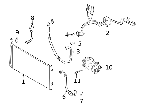 Condenser, Compressor & Lines for 2022 Land Rover Range Rover Evoque #1