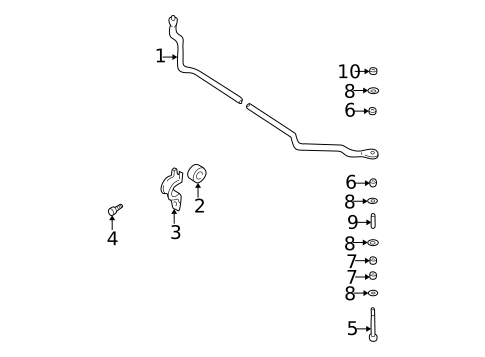 Stabilizer Bar & Components for 2002 Nissan Frontier #1