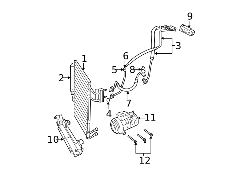 Condenser, Compressor & Lines for 2018 Jeep Wrangler JK #0